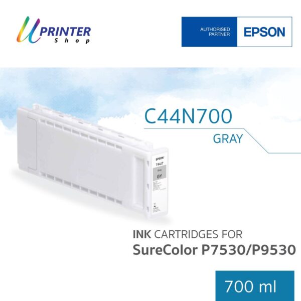 หมึกตลับ สีเทา สำหรับเครื่องพิมพ์ 12 สี Epson SC-P7530-P9530 ปรมาณ 700 ml