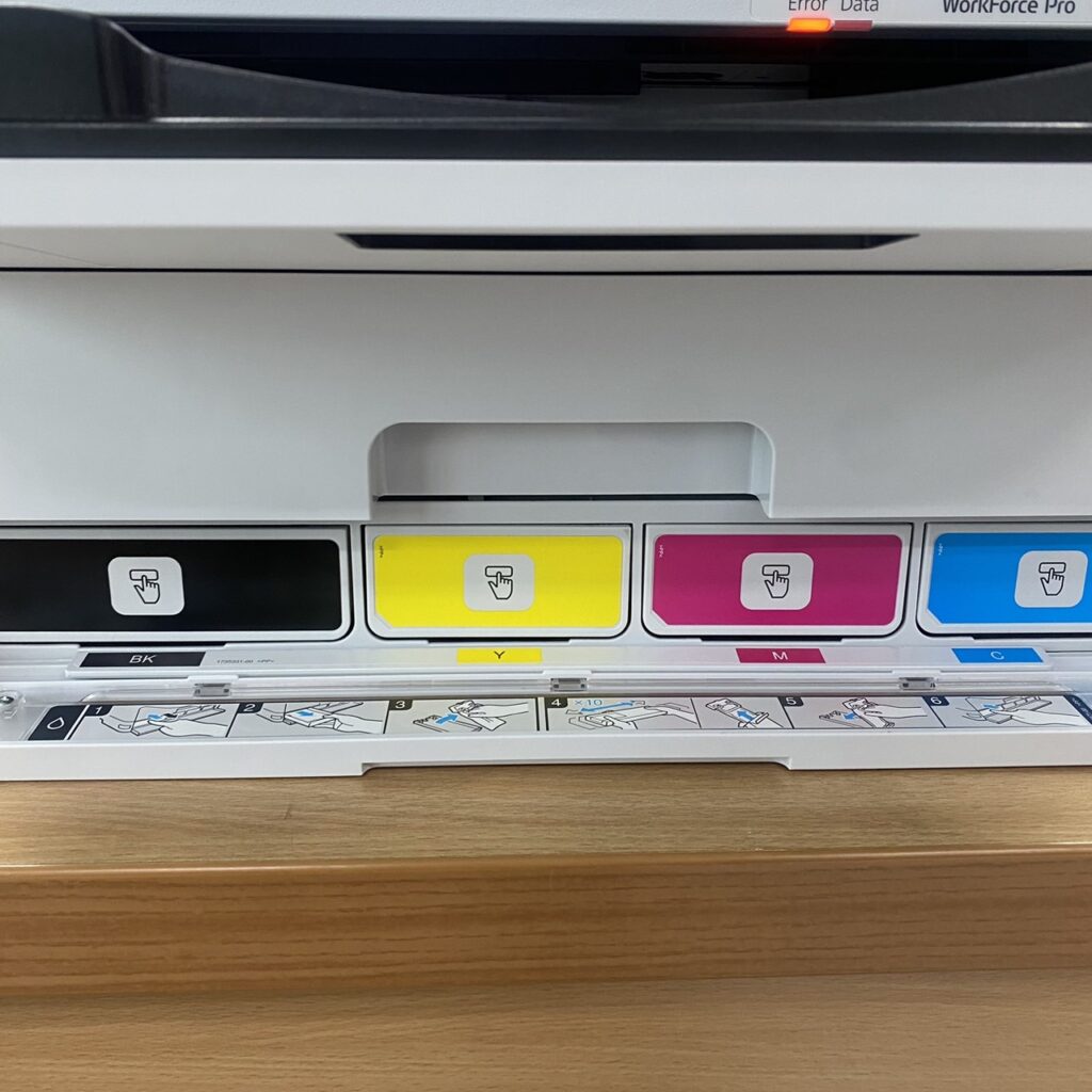 ถาดหมึกถุง พร้อมคำอธิบาย epson workfore pro c5890